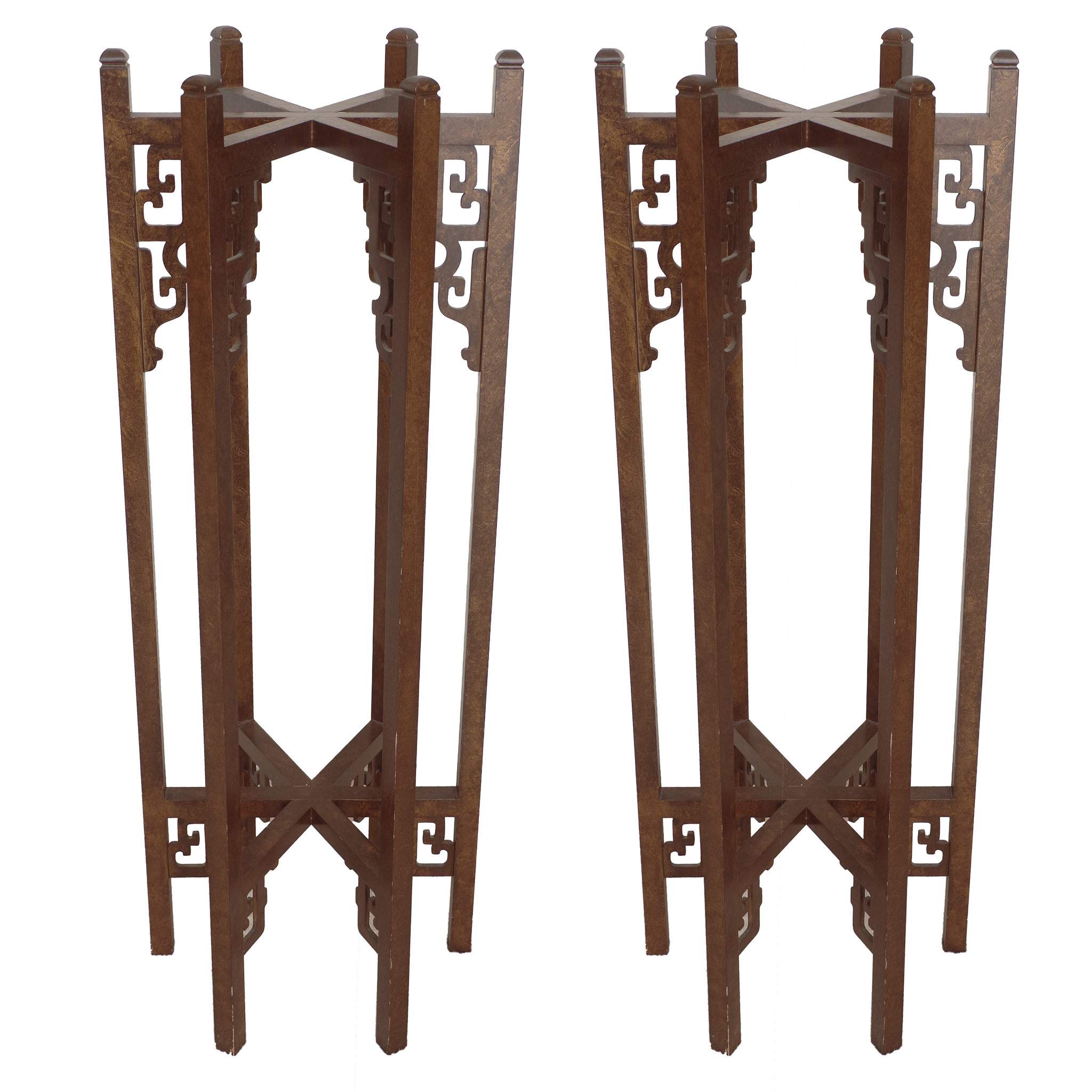 Two Wood Plant Stands
