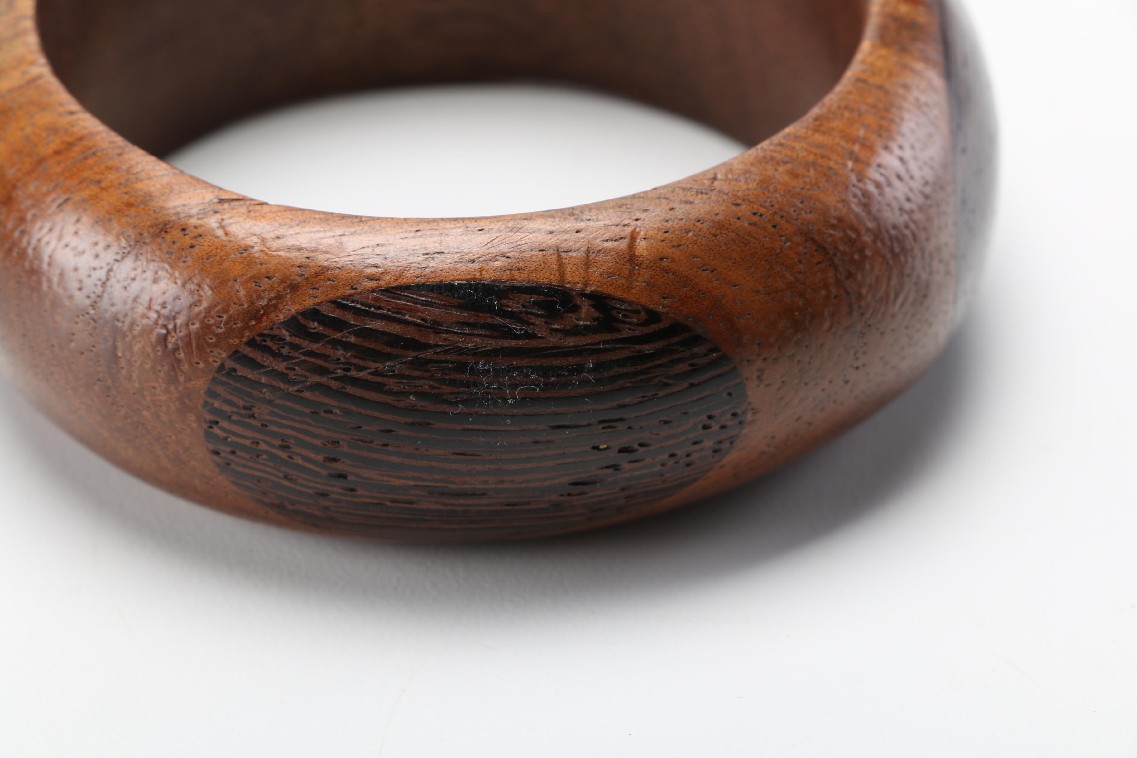 Collection of Wooden Bangle Bracelets