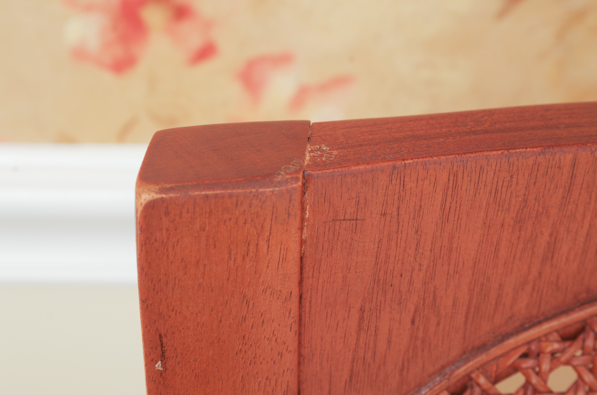 Neoclassical Style Dining Table With Six Cane Backl Chairs