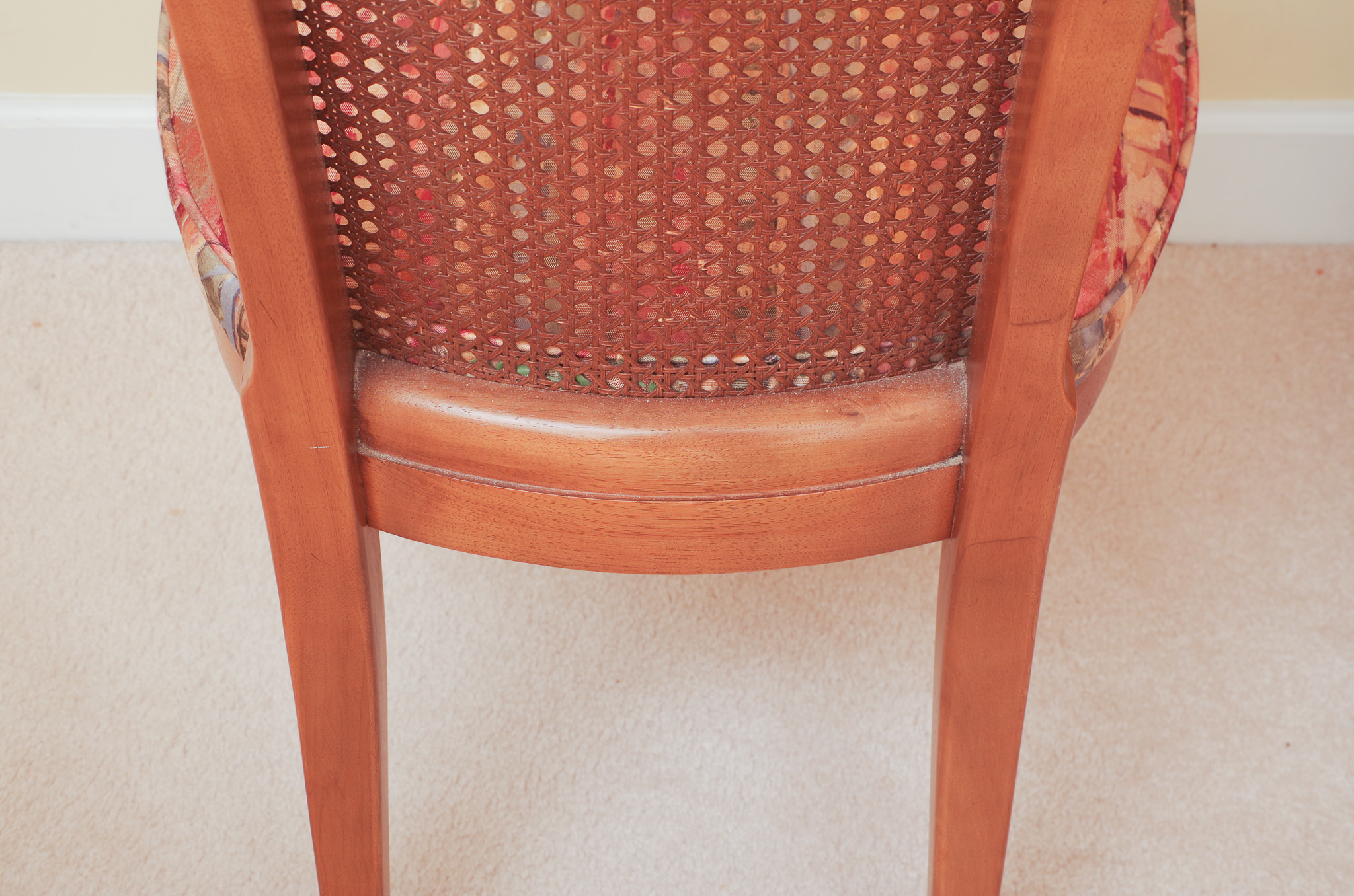 Neoclassical Style Dining Table With Six Cane Backl Chairs