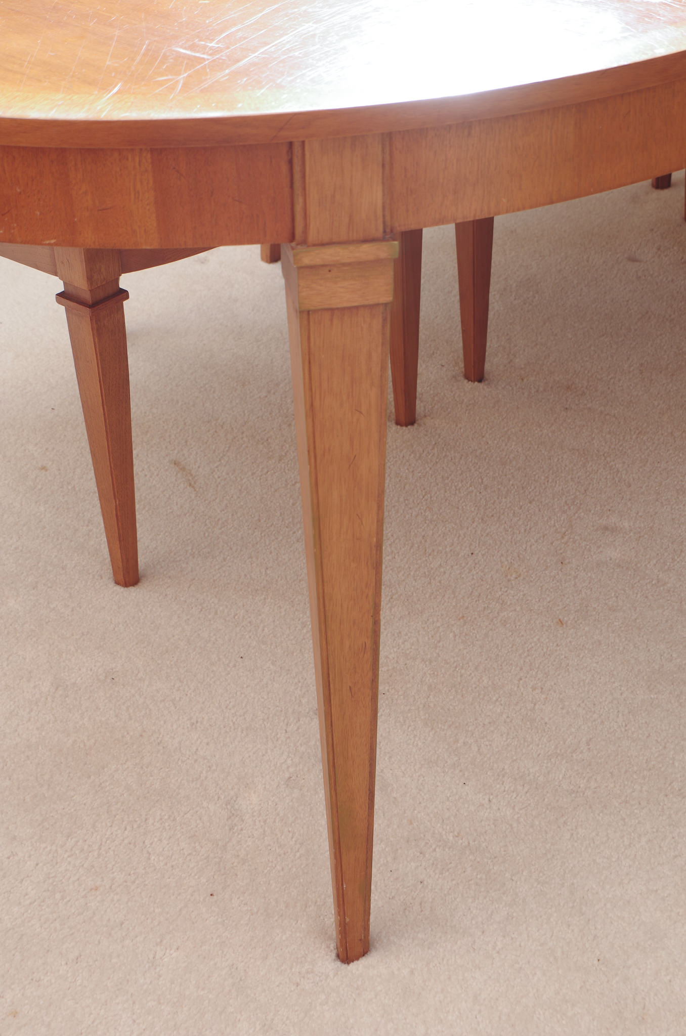 Neoclassical Style Dining Table With Six Cane Backl Chairs