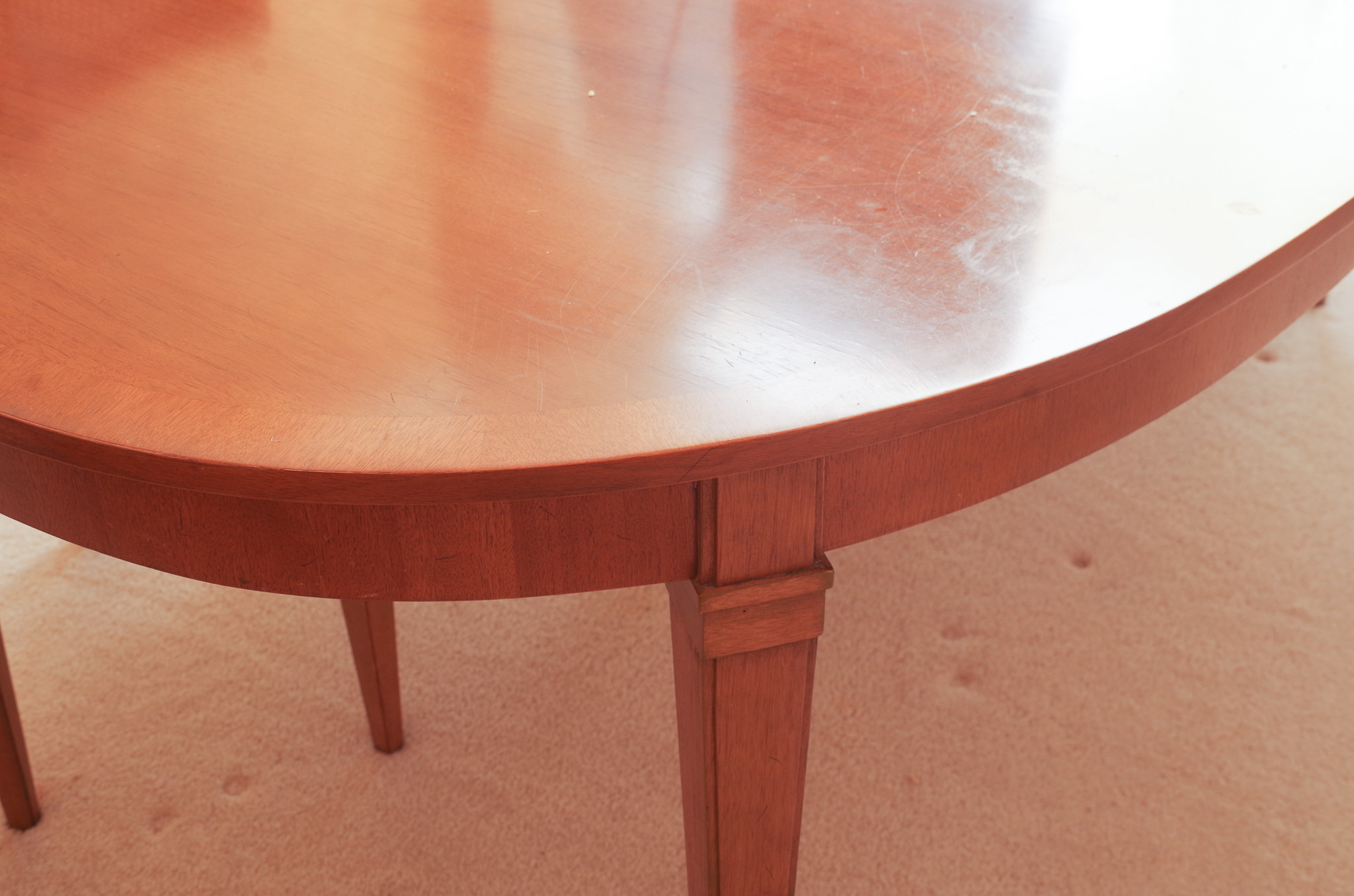 Neoclassical Style Dining Table With Six Cane Backl Chairs