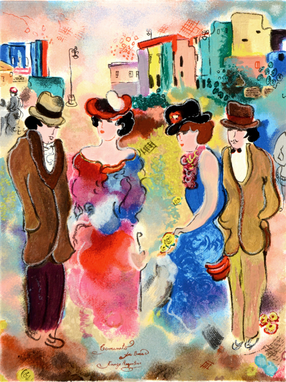 Aaron Zule "Two Couples" Signed Limited Edition Serigraph