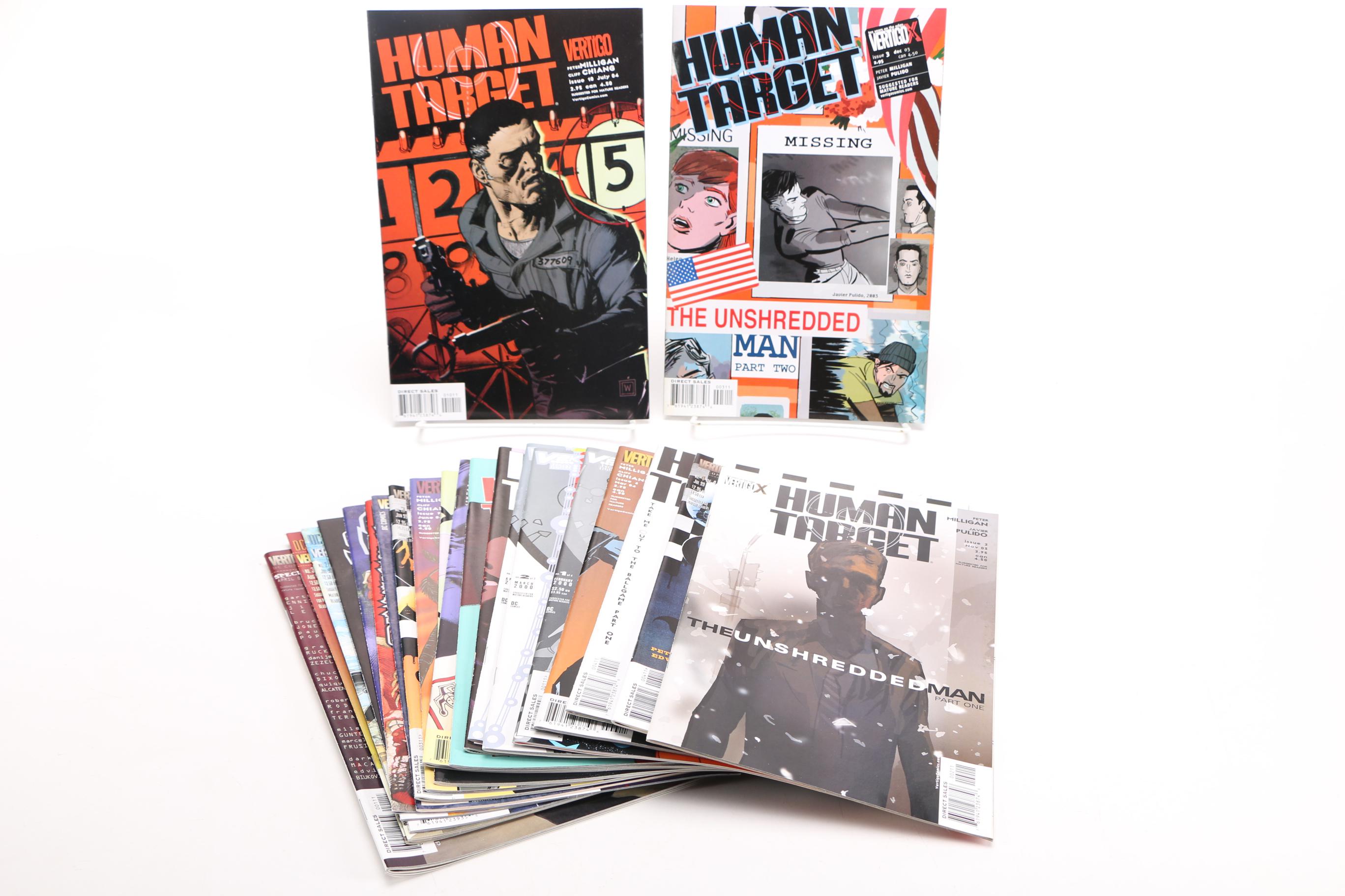 Modern Age Vertigo Comics Including "Human Target", "Swamp Thing" and "Weird War Tales"
