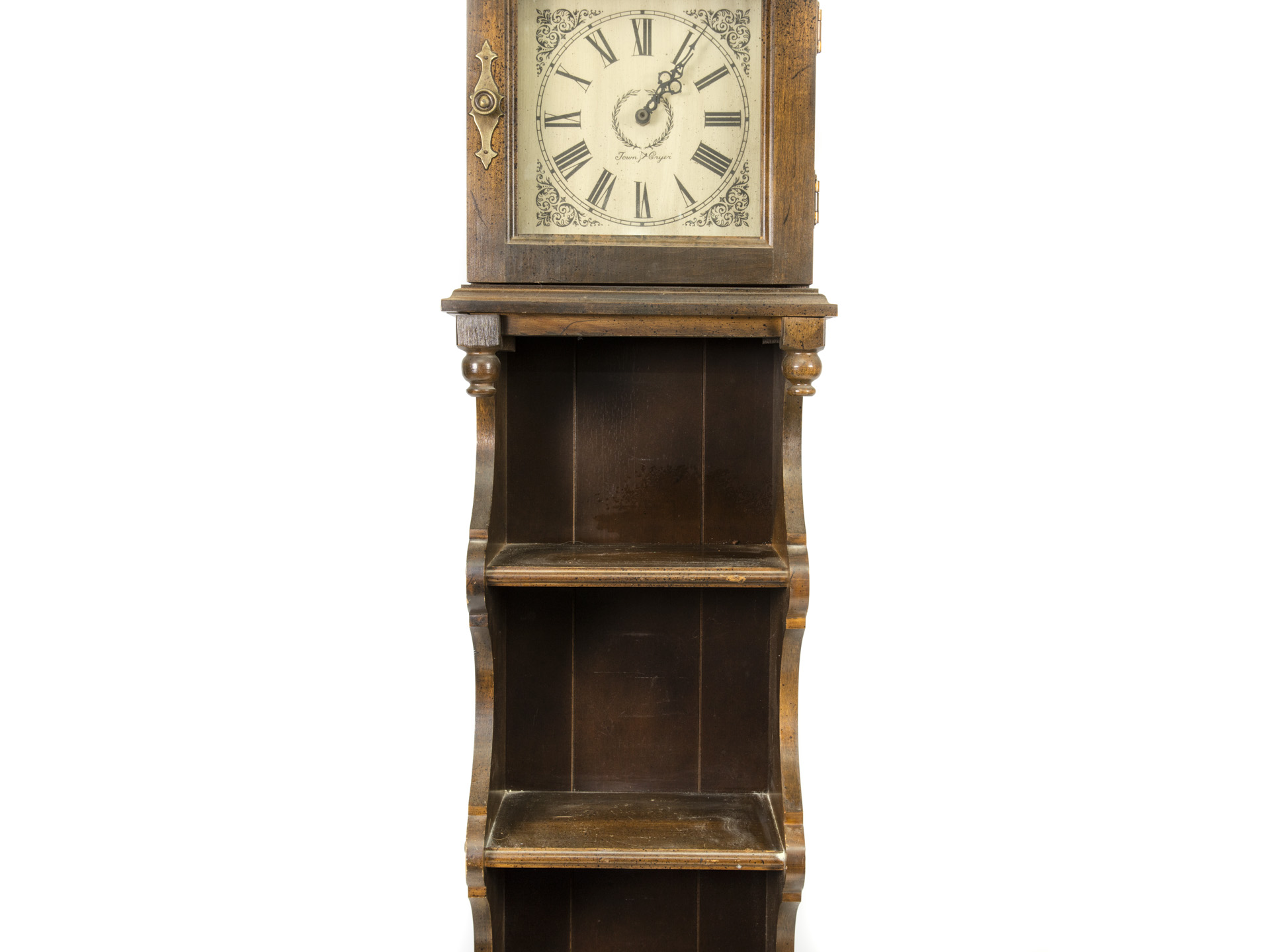 Poplar Tall Case Clock With Shelving
