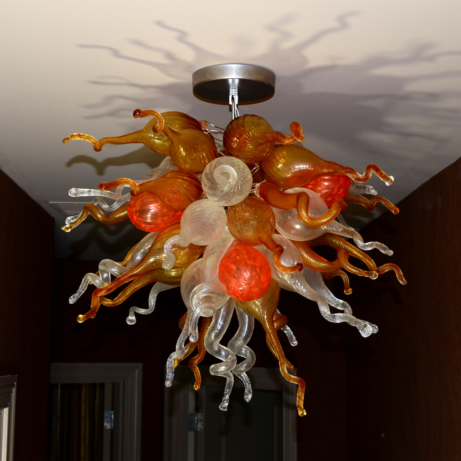 Handblown Italian Art Glass Ceiling Chandelier