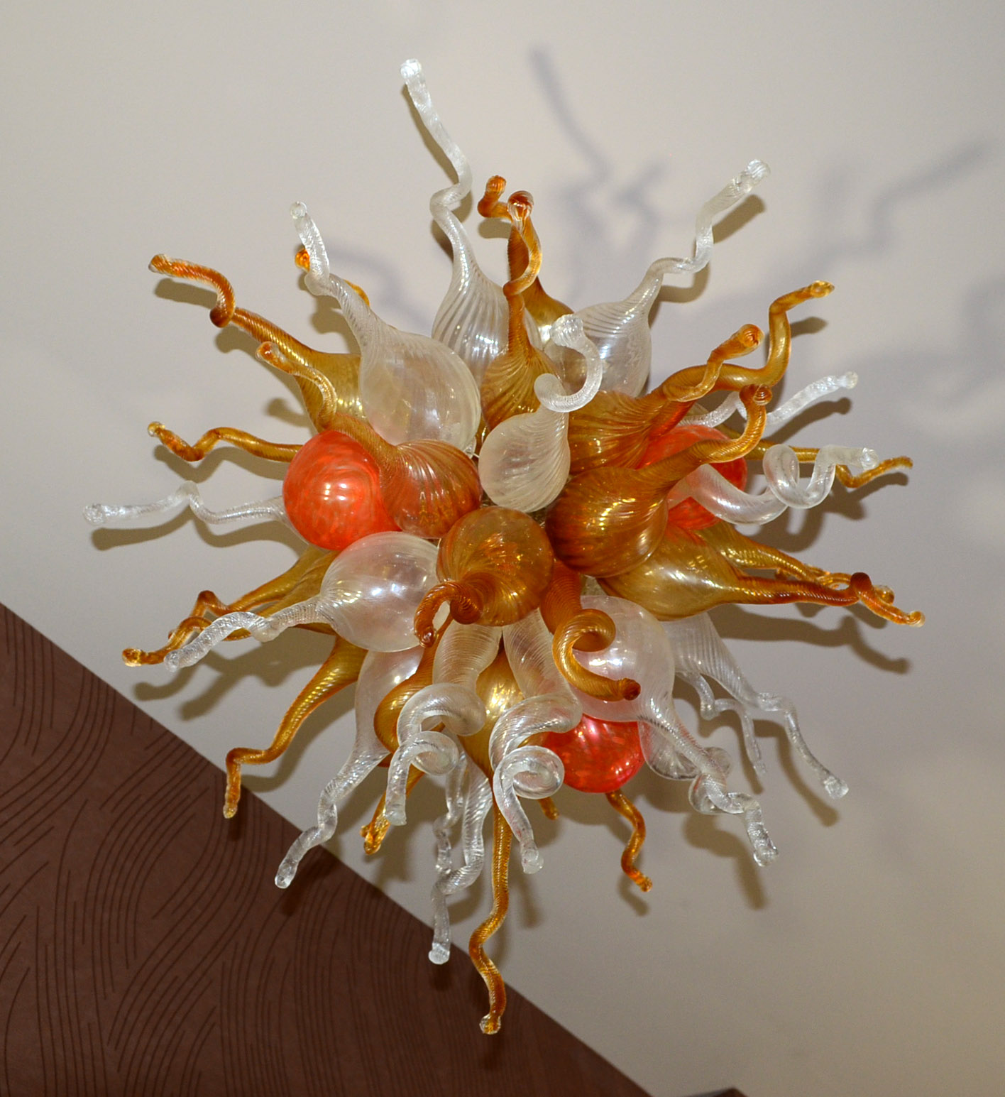 Handblown Italian Art Glass Ceiling Chandelier