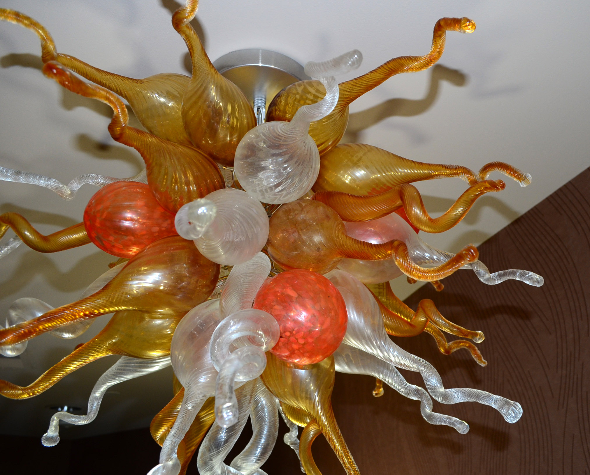 Handblown Italian Art Glass Ceiling Chandelier
