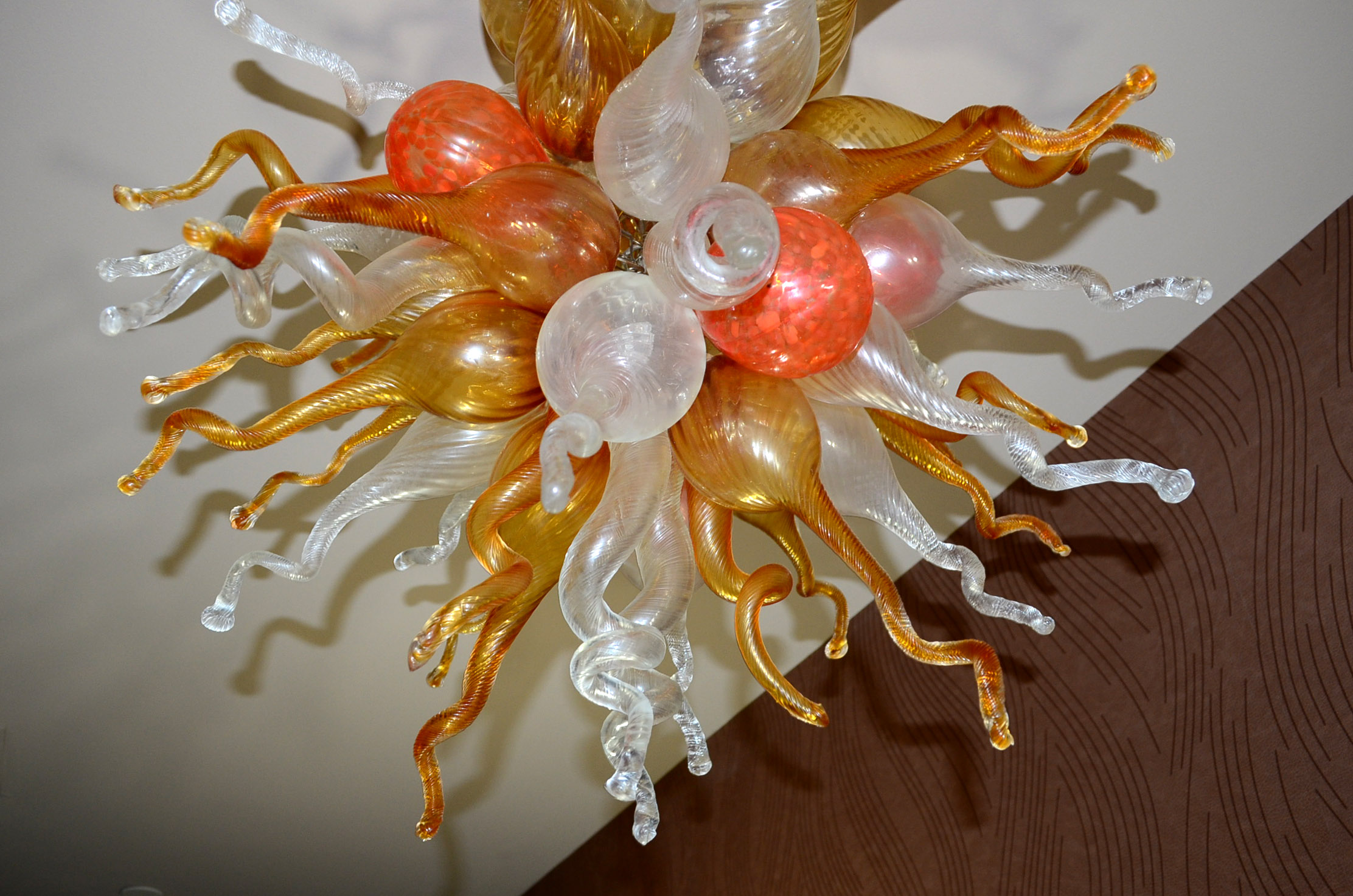 Handblown Italian Art Glass Ceiling Chandelier