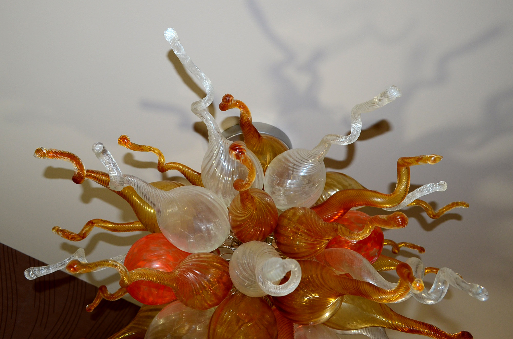 Handblown Italian Art Glass Ceiling Chandelier