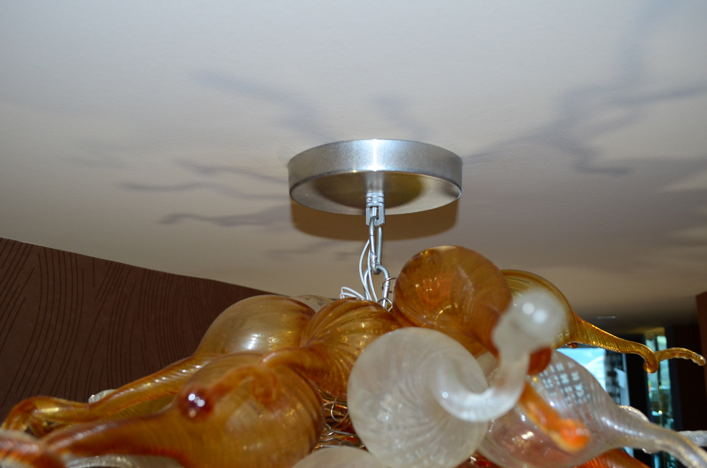 Handblown Italian Art Glass Ceiling Chandelier