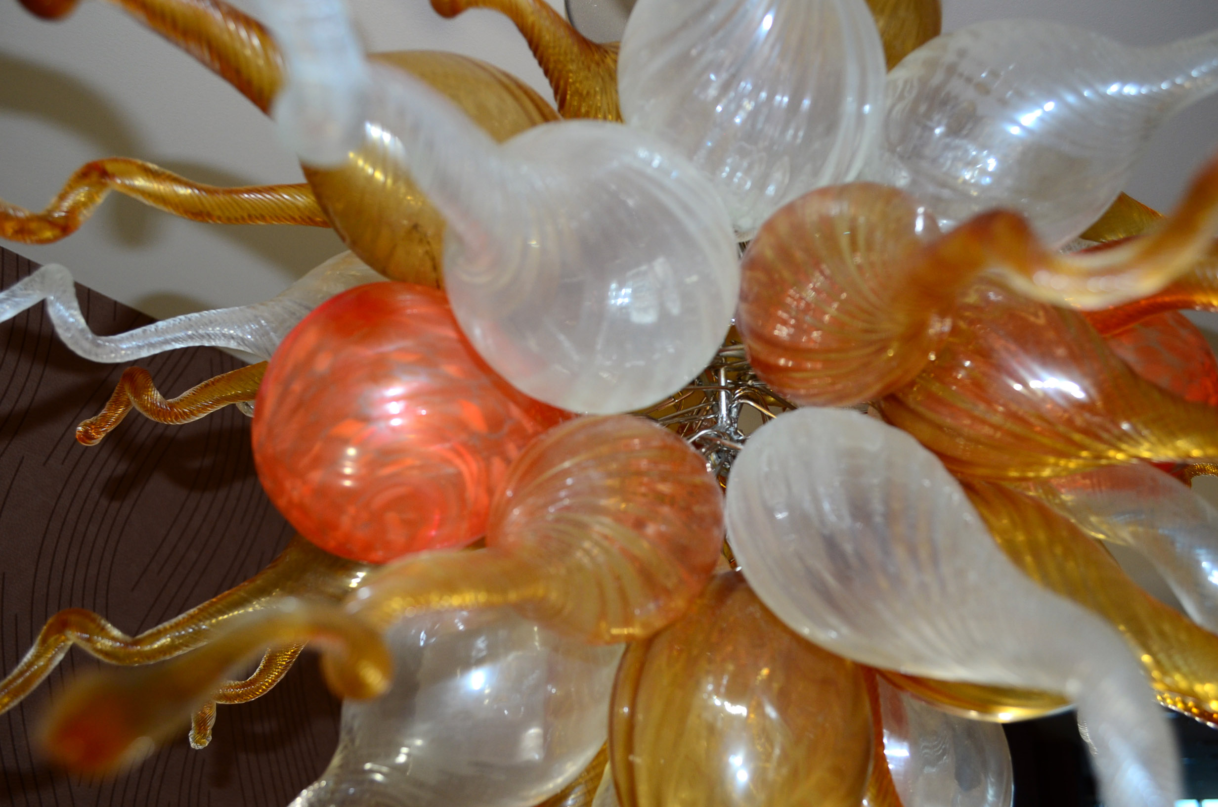 Handblown Italian Art Glass Ceiling Chandelier