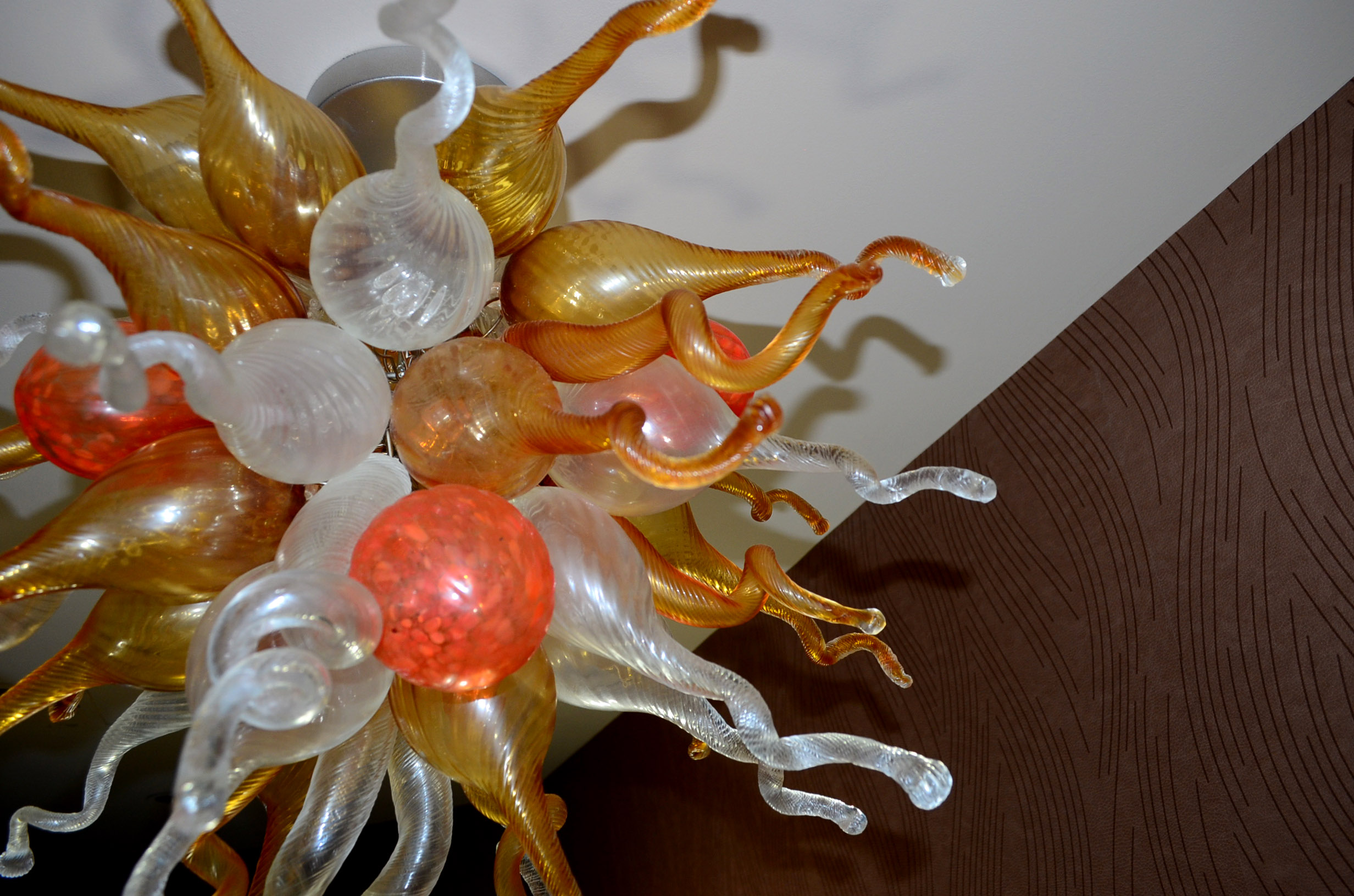 Handblown Italian Art Glass Ceiling Chandelier