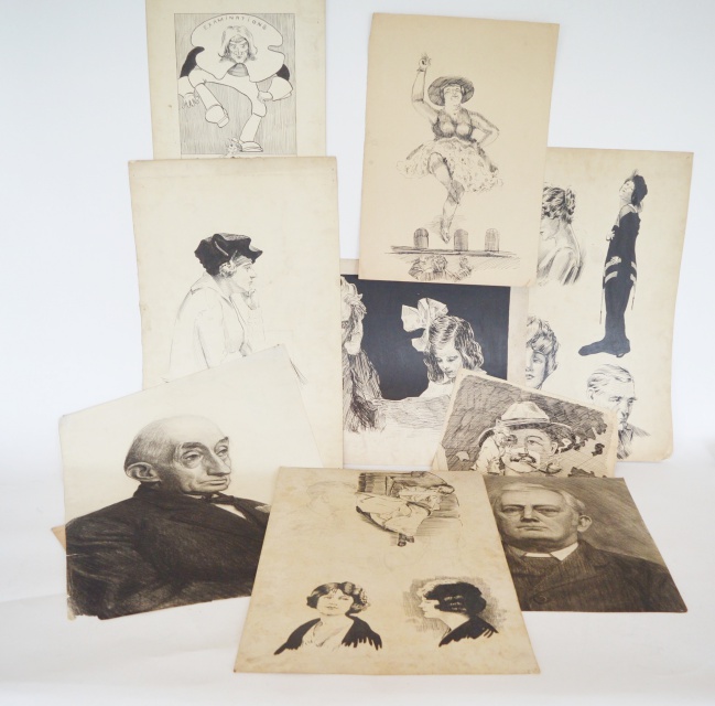 H. L. Gadbury Early Ink and Pencil Sketches