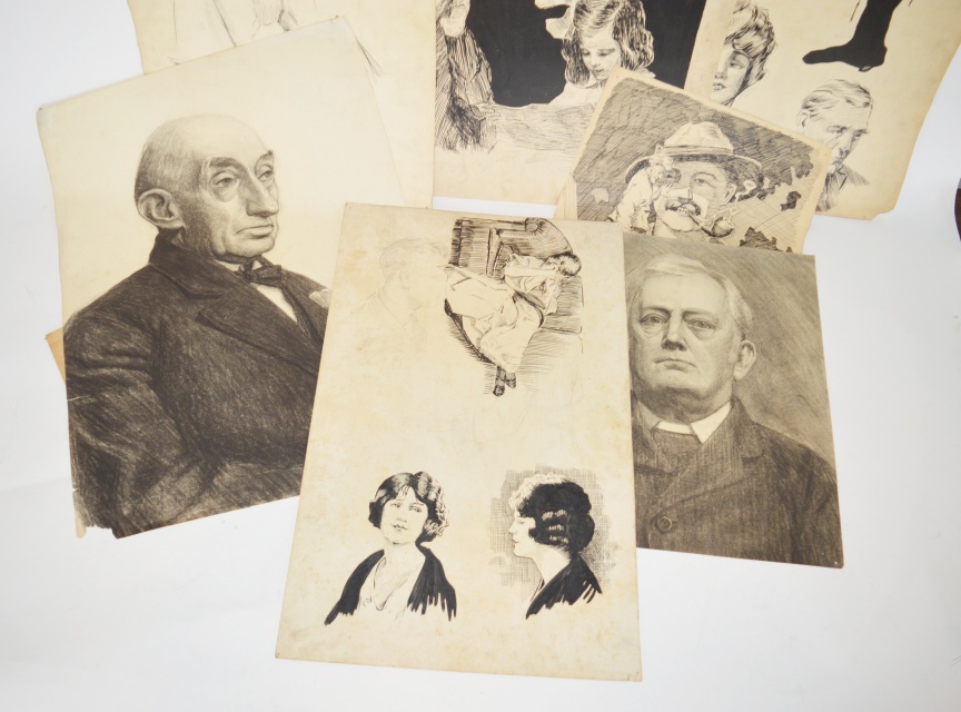 H. L. Gadbury Early Ink and Pencil Sketches