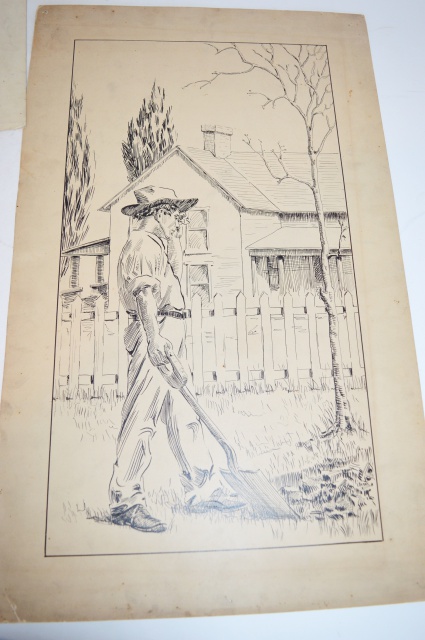 H. L. Gadbury Early Ink and Pencil Sketches