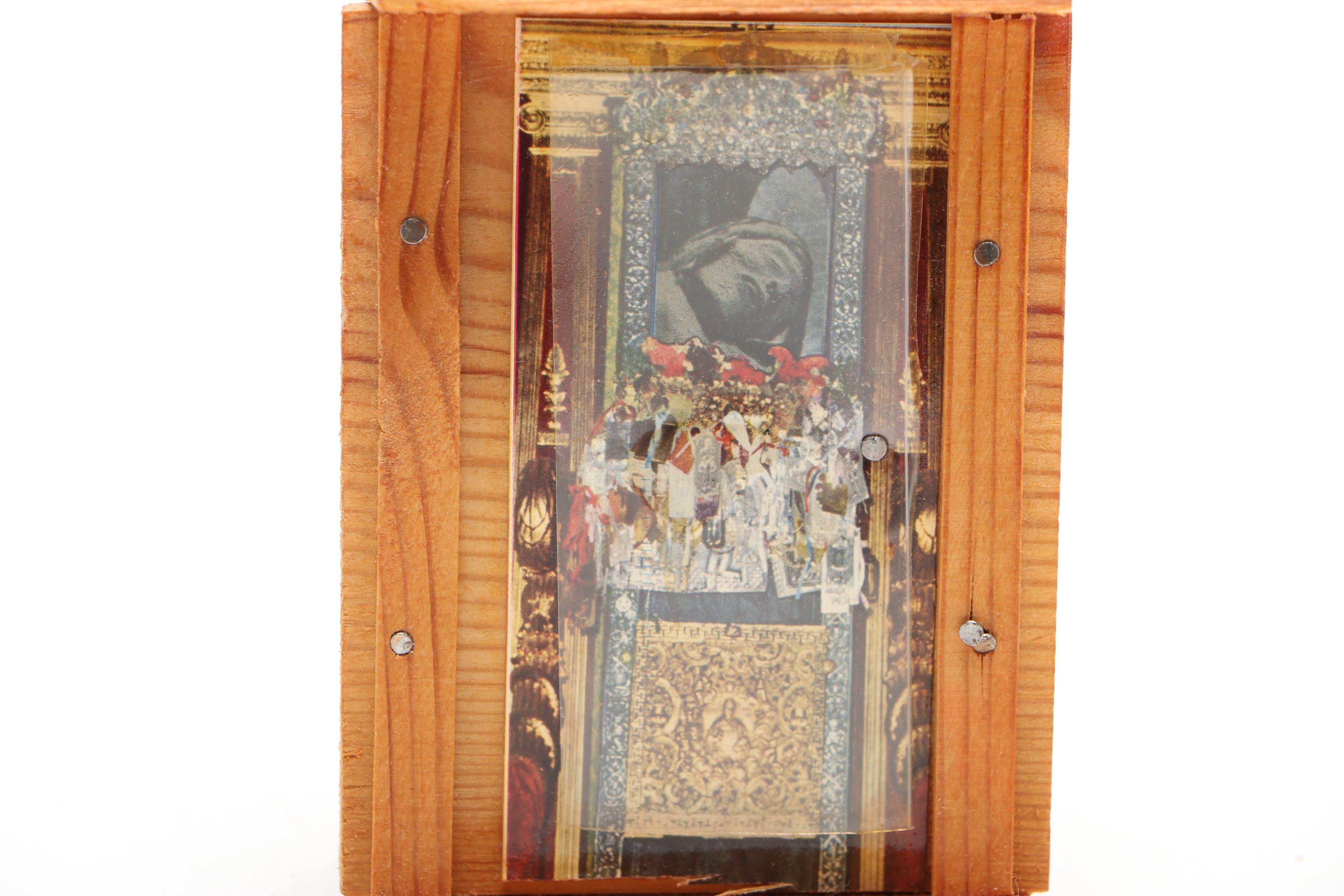 2 Modern Greek Icons in a Wooden Frame