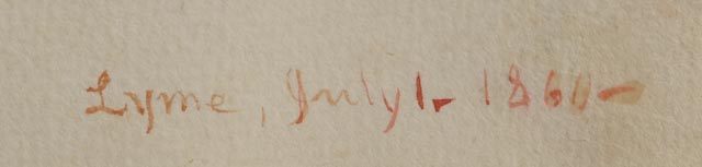 Charles DeWolf Brownell Original 1860 Watercolor "Lyme, Connecticut"