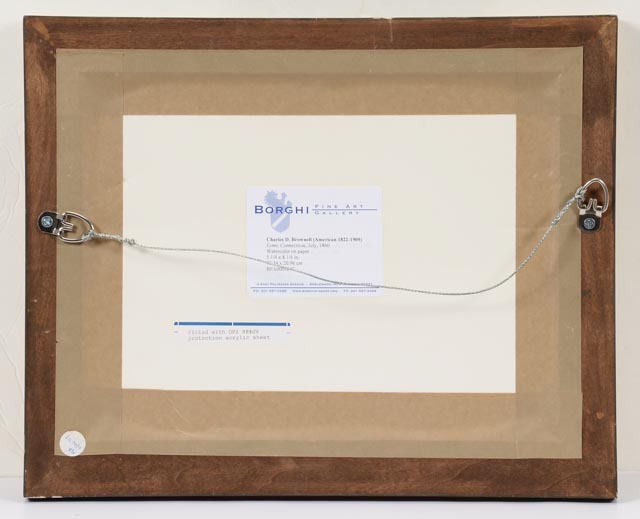 Charles DeWolf Brownell Original 1860 Watercolor "Lyme, Connecticut"