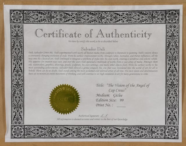 Giclée After Salvador Dalí "The Vision of the Angel of Cap Creus"