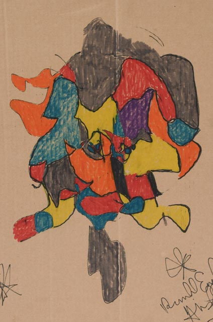 Ronald English Original Ink on Cardboard Cubist Portrait