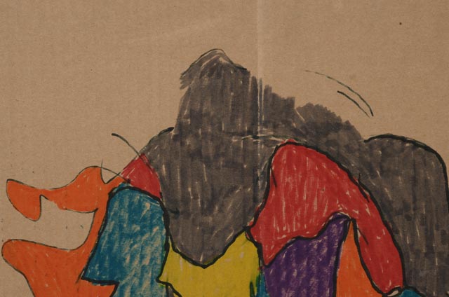 Ronald English Original Ink on Cardboard Cubist Portrait