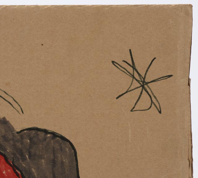 Ronald English Original Ink on Cardboard Cubist Portrait