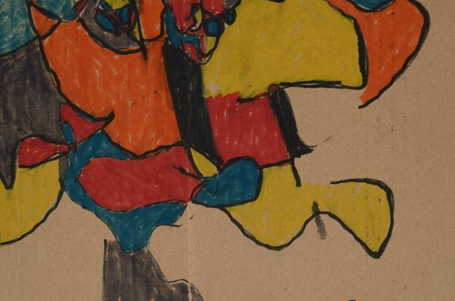 Ronald English Original Ink on Cardboard Cubist Portrait