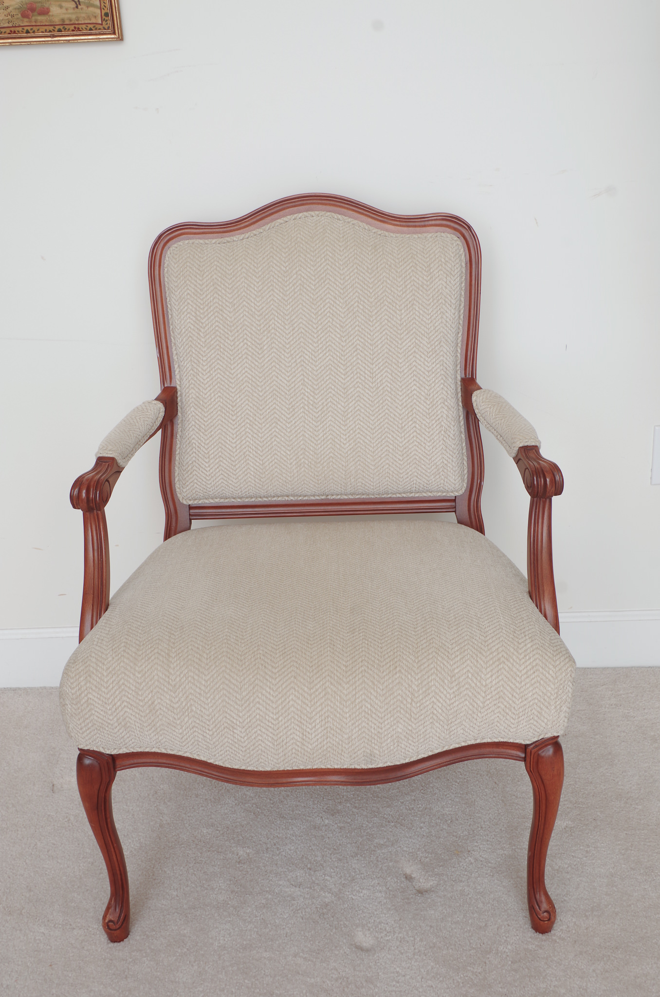 Pair of Louis XV Style Upholstered Armchairs