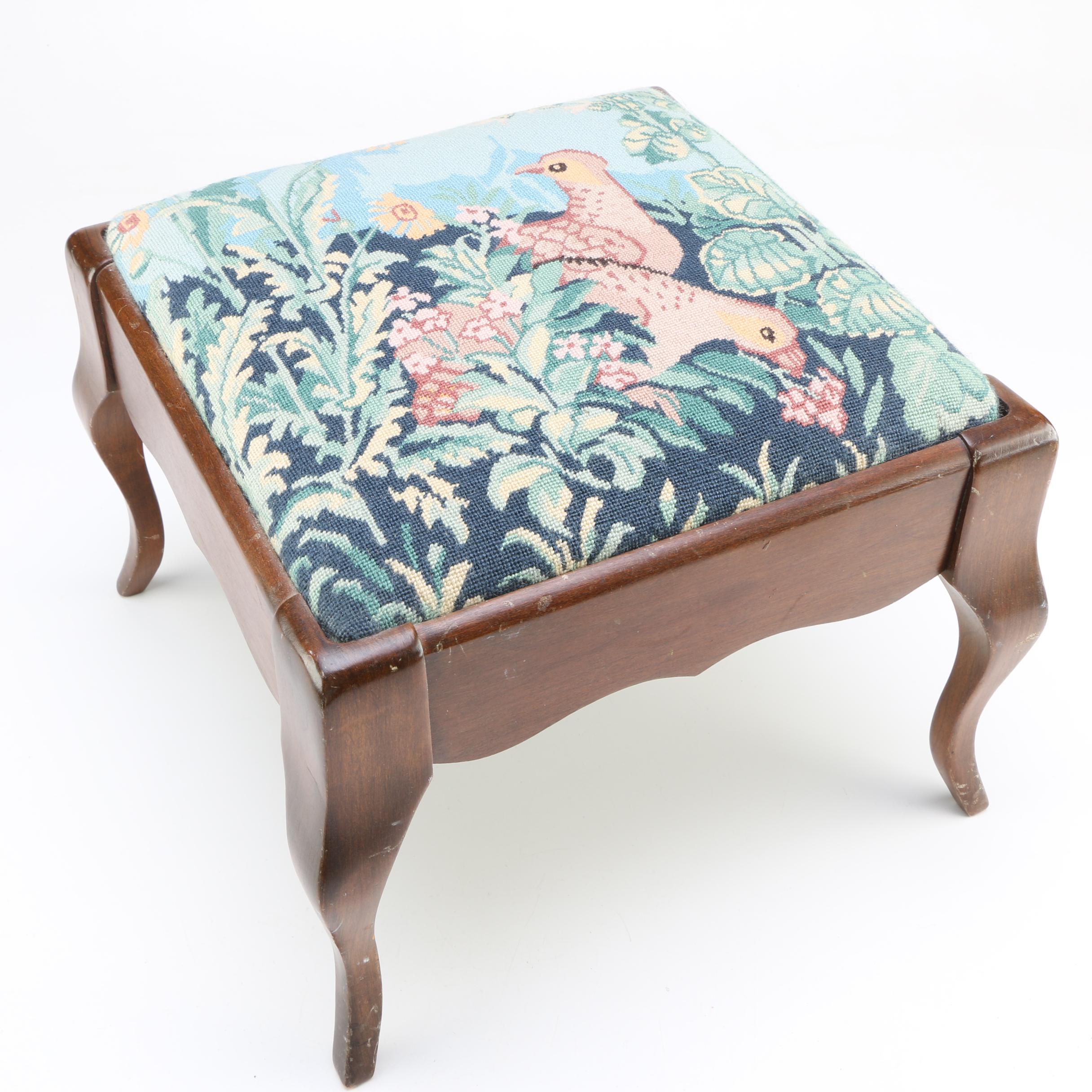 Embroidered Foot Stool