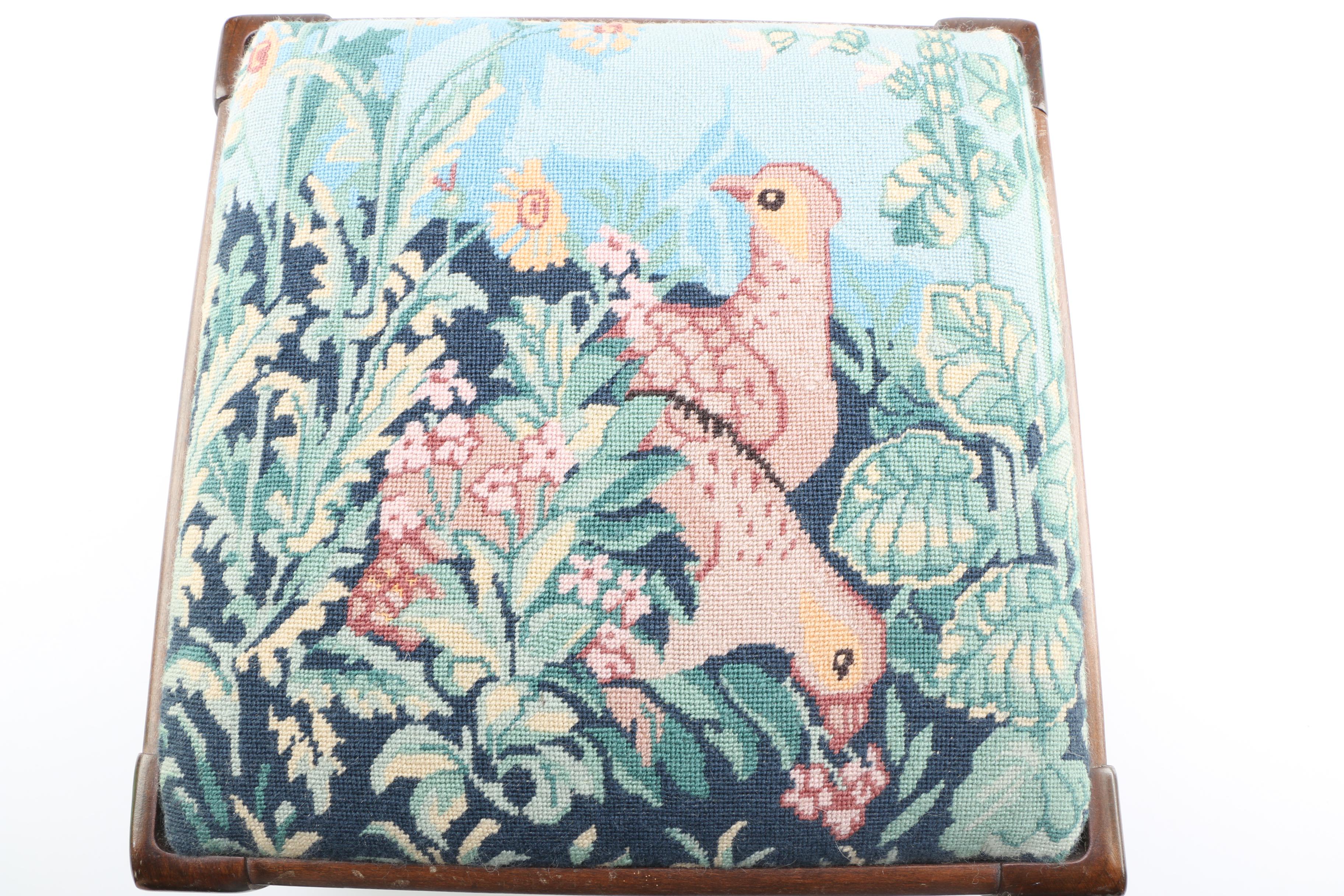 Embroidered Foot Stool