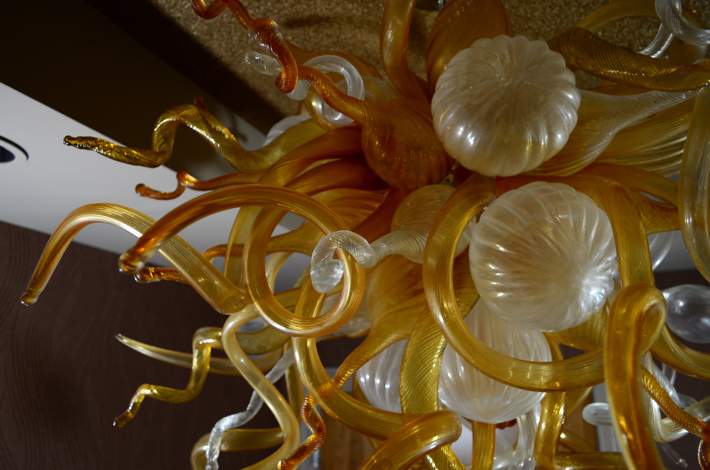 Large Hand Blown Italian Art Glass Ceiling Light Fixture