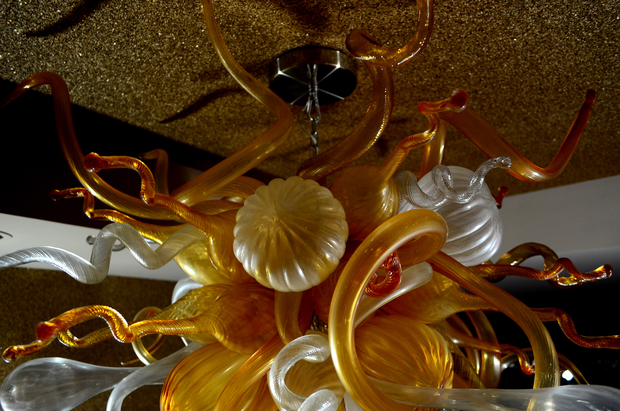 Large Hand Blown Italian Art Glass Ceiling Light Fixture