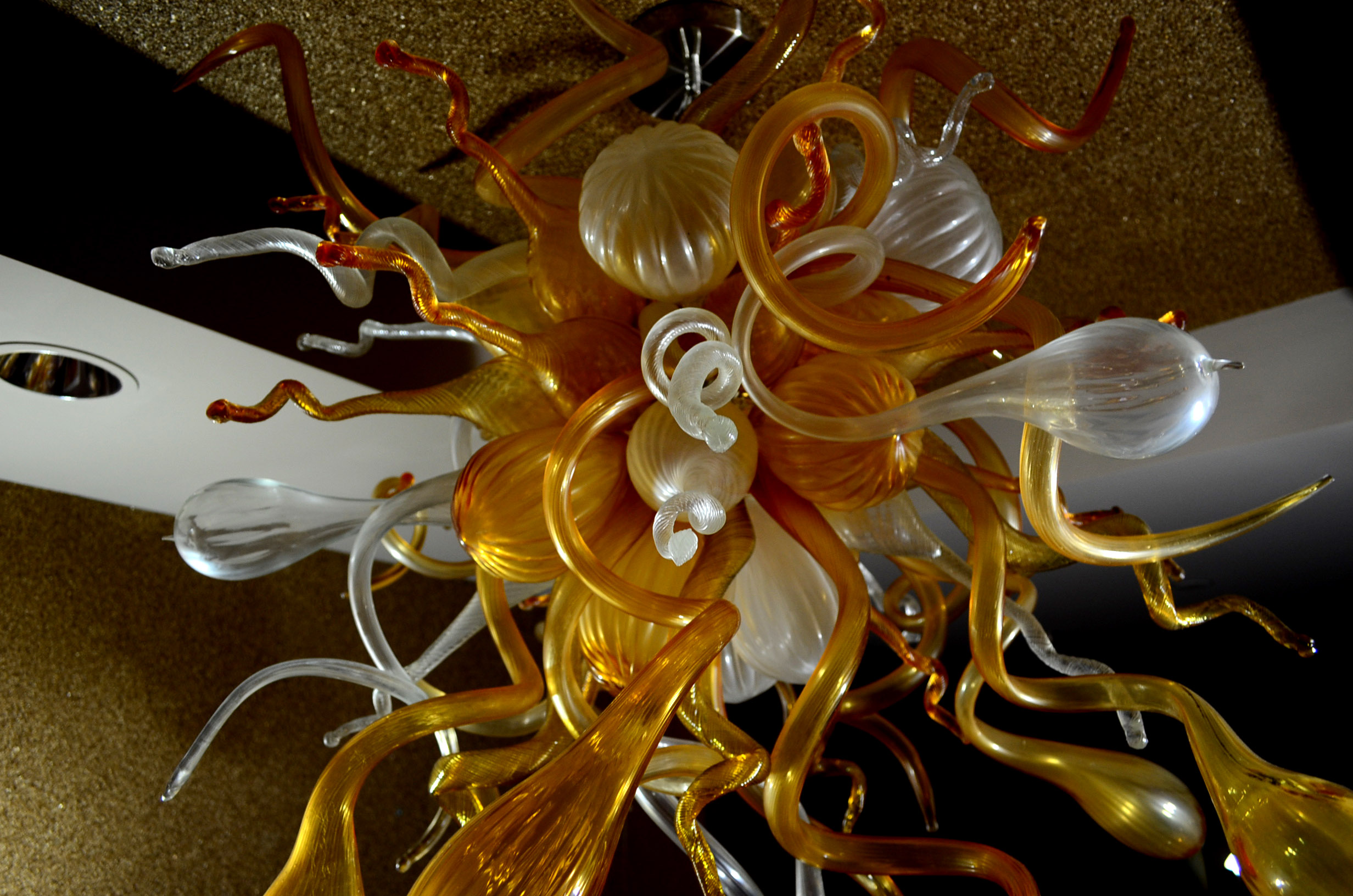 Large Hand Blown Italian Art Glass Ceiling Light Fixture