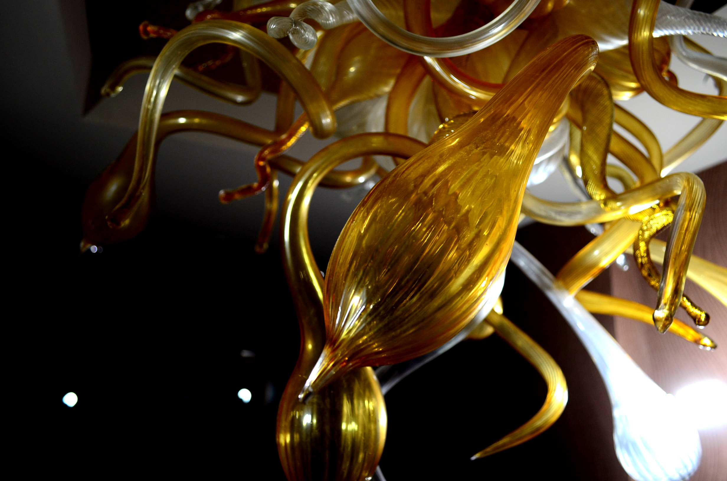 Large Hand Blown Italian Art Glass Ceiling Light Fixture