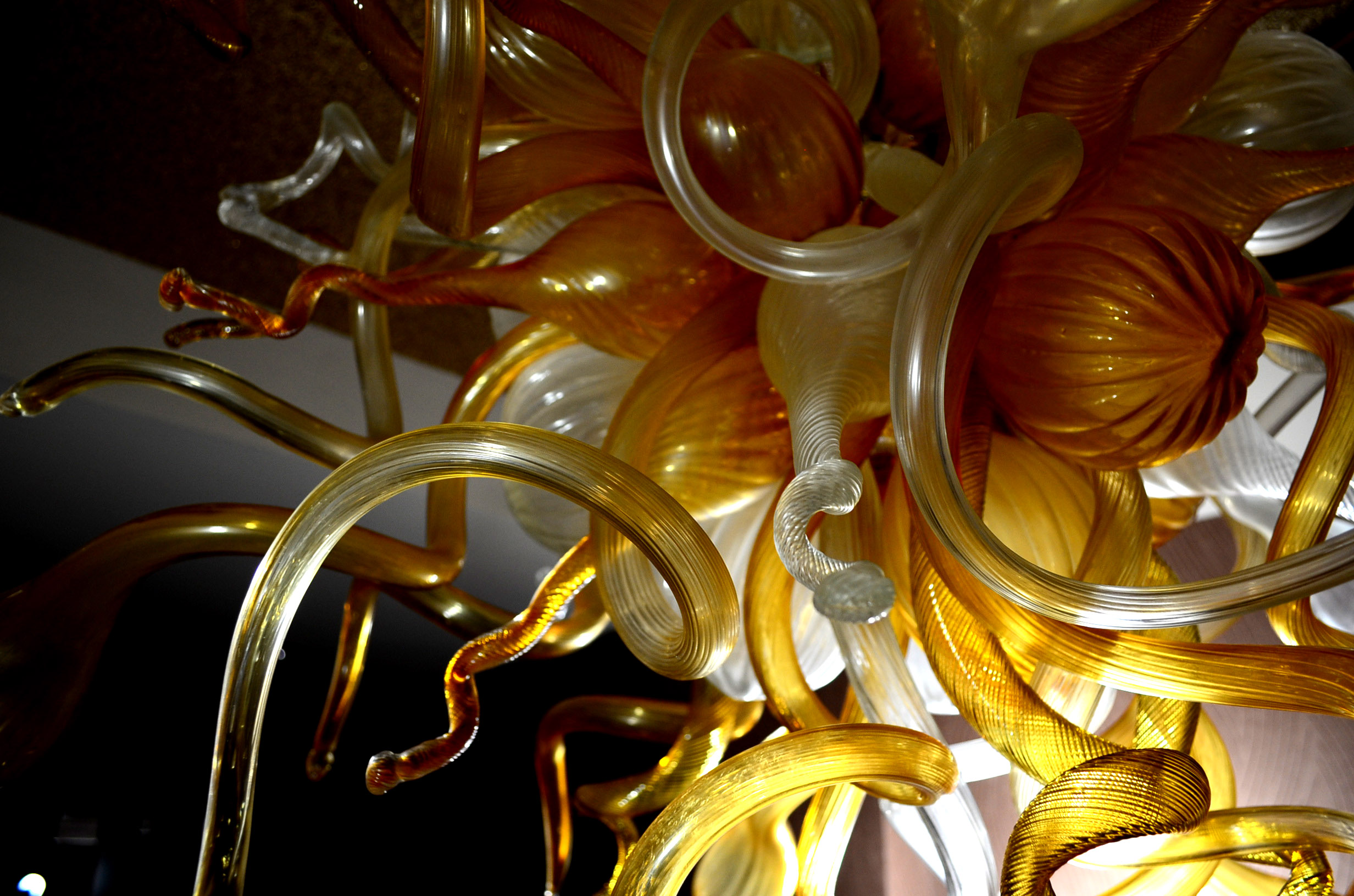 Large Hand Blown Italian Art Glass Ceiling Light Fixture