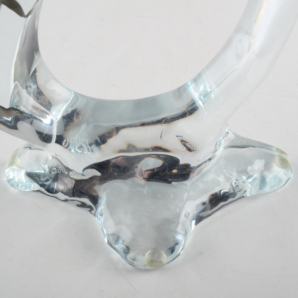 Robert Wyland Lucite Dolphin Sculpture