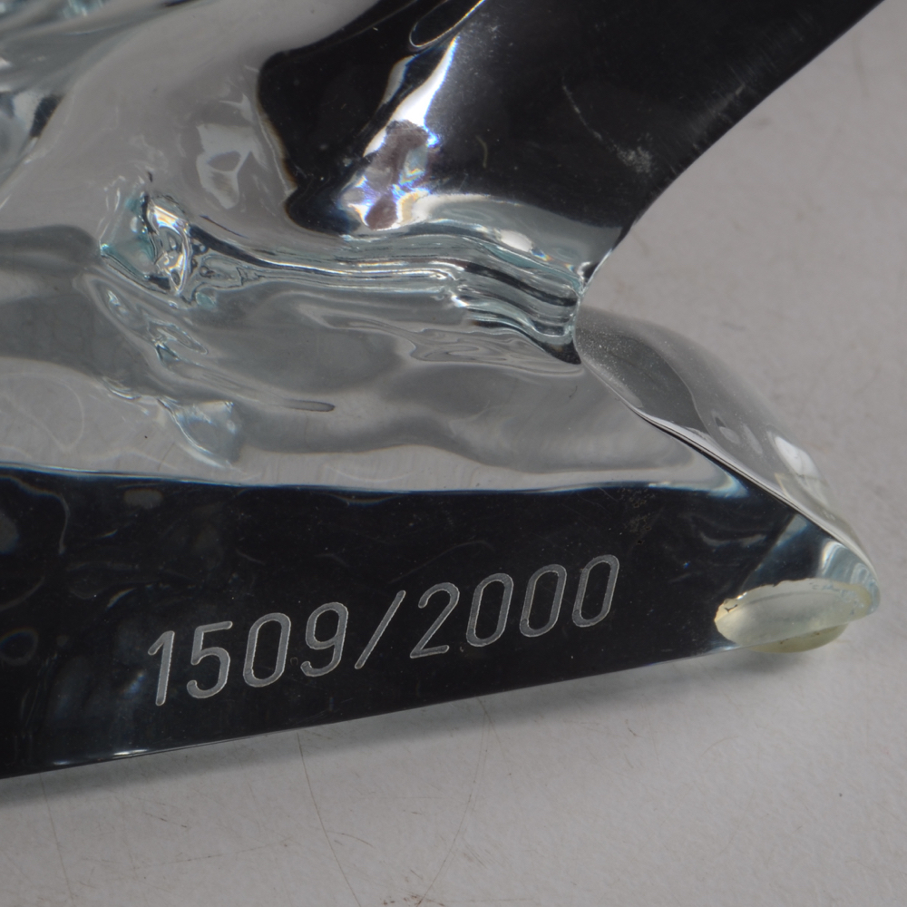 Robert Wyland Lucite Dolphin Sculpture