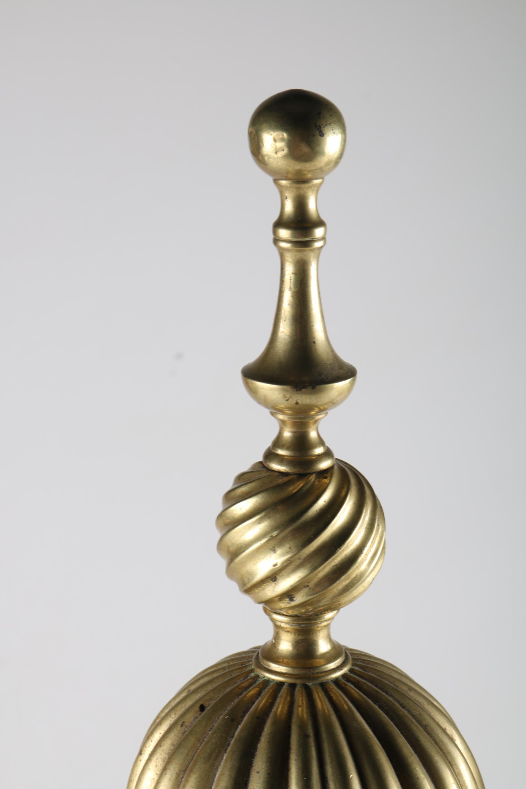 Pair of Antique Brass Fireplace Andirons