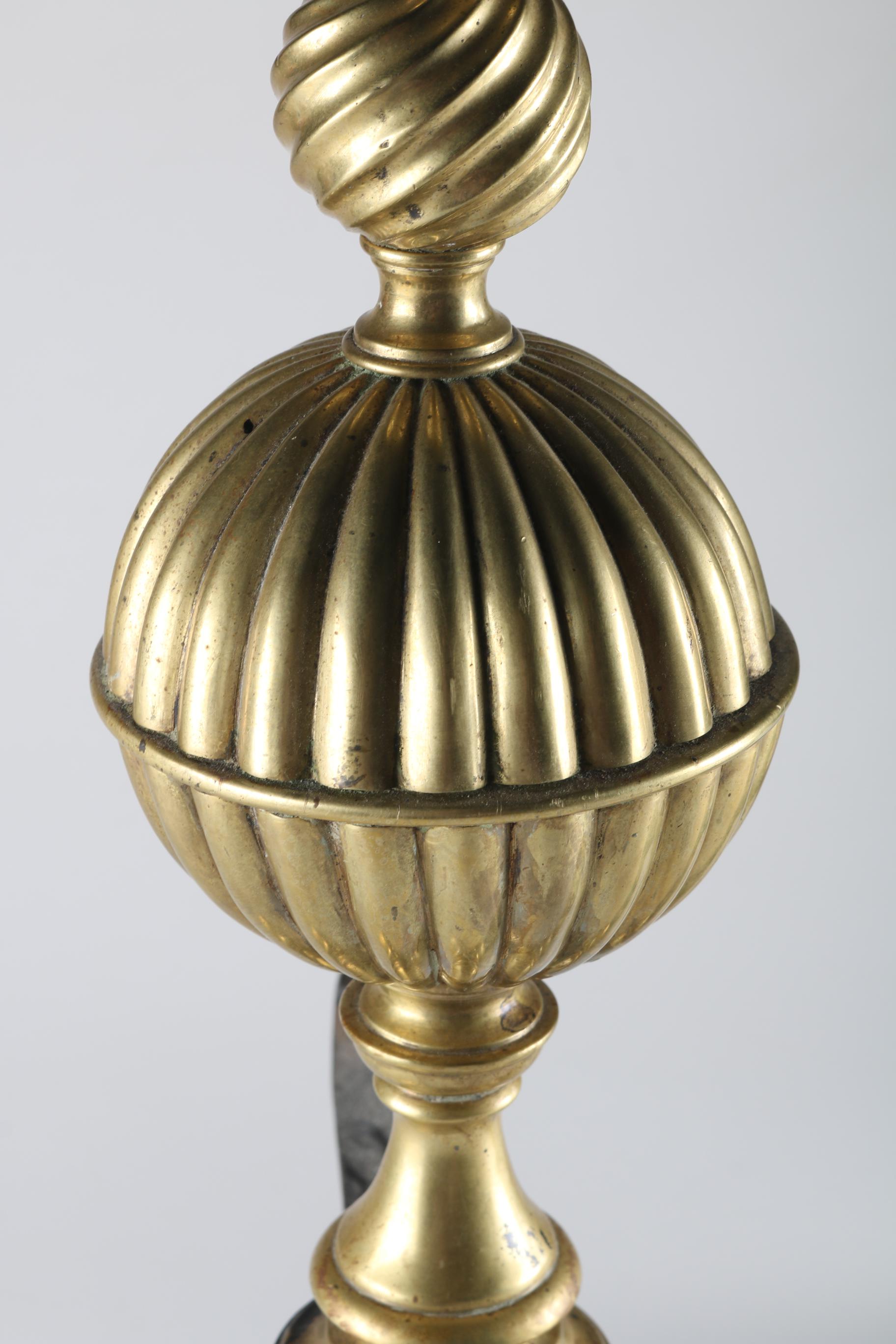 Pair of Antique Brass Fireplace Andirons