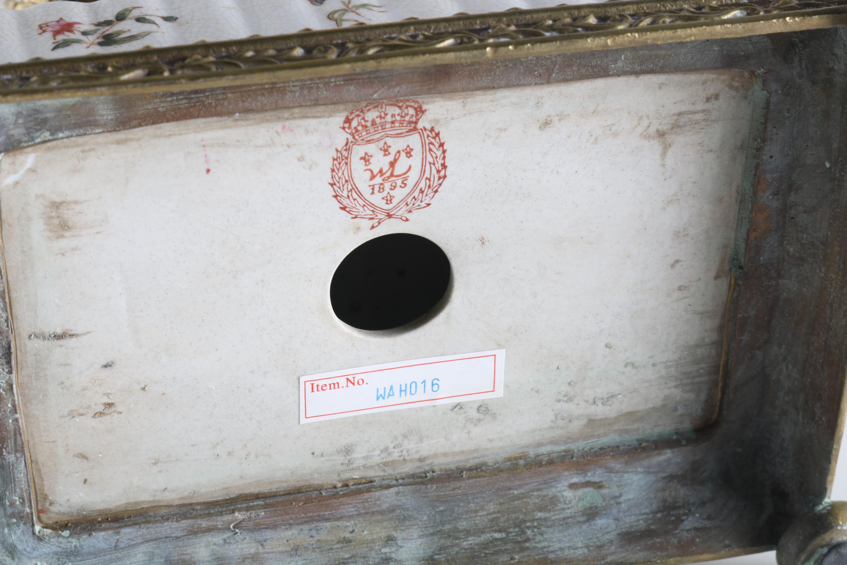 William Lowe Ceramic and Brass Cherub Tray