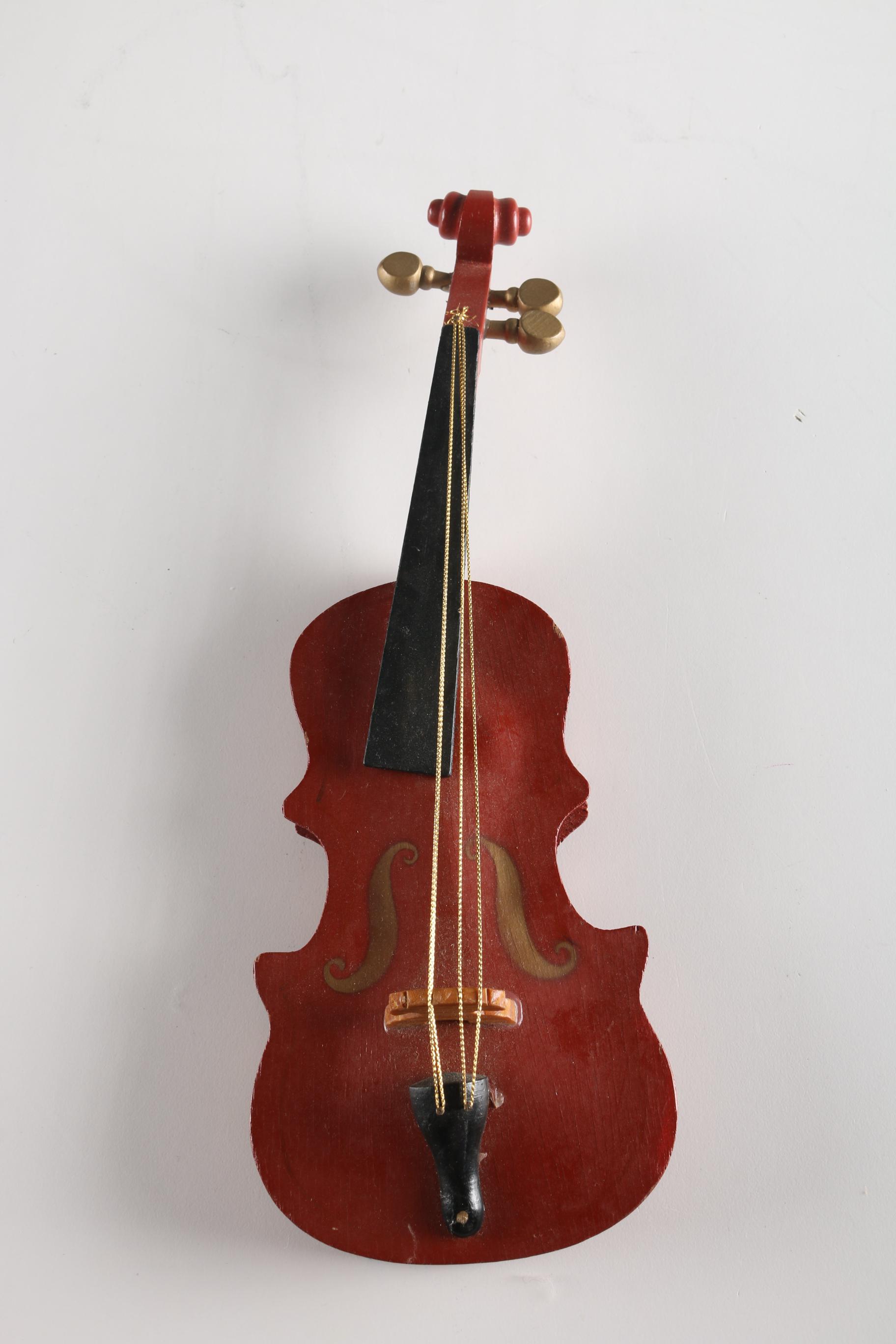 Miniature Decorative Violin with Case