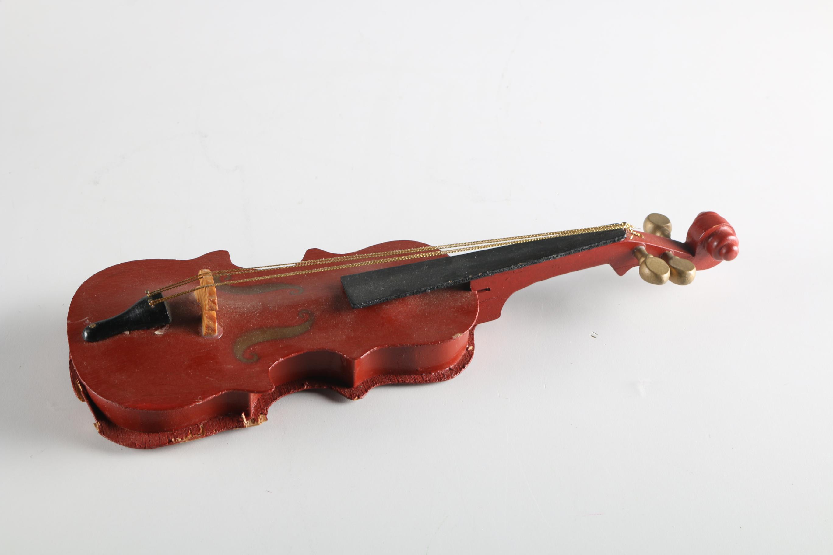 Miniature Decorative Violin with Case