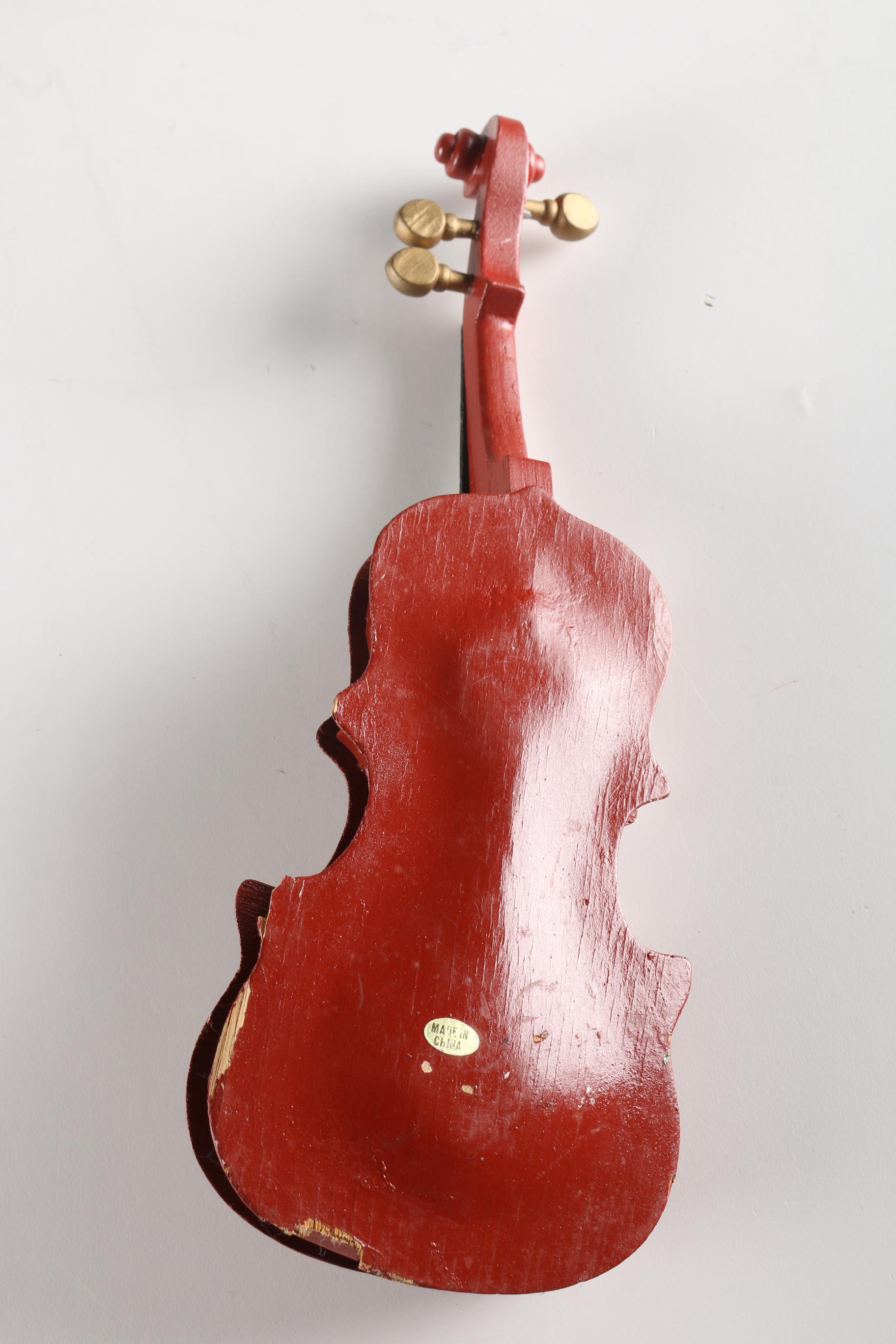 Miniature Decorative Violin with Case