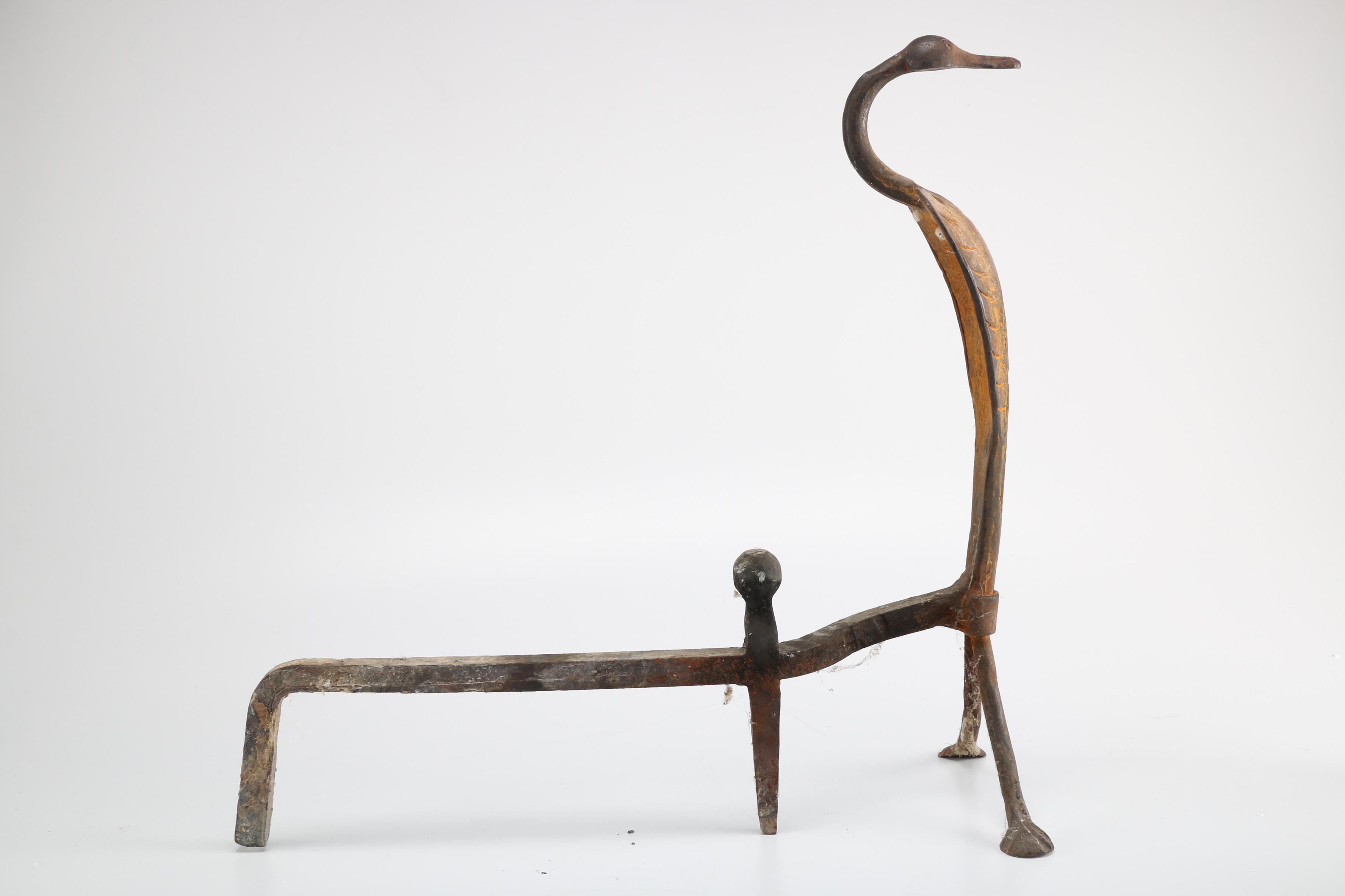 Cast Iron Bird Andirons