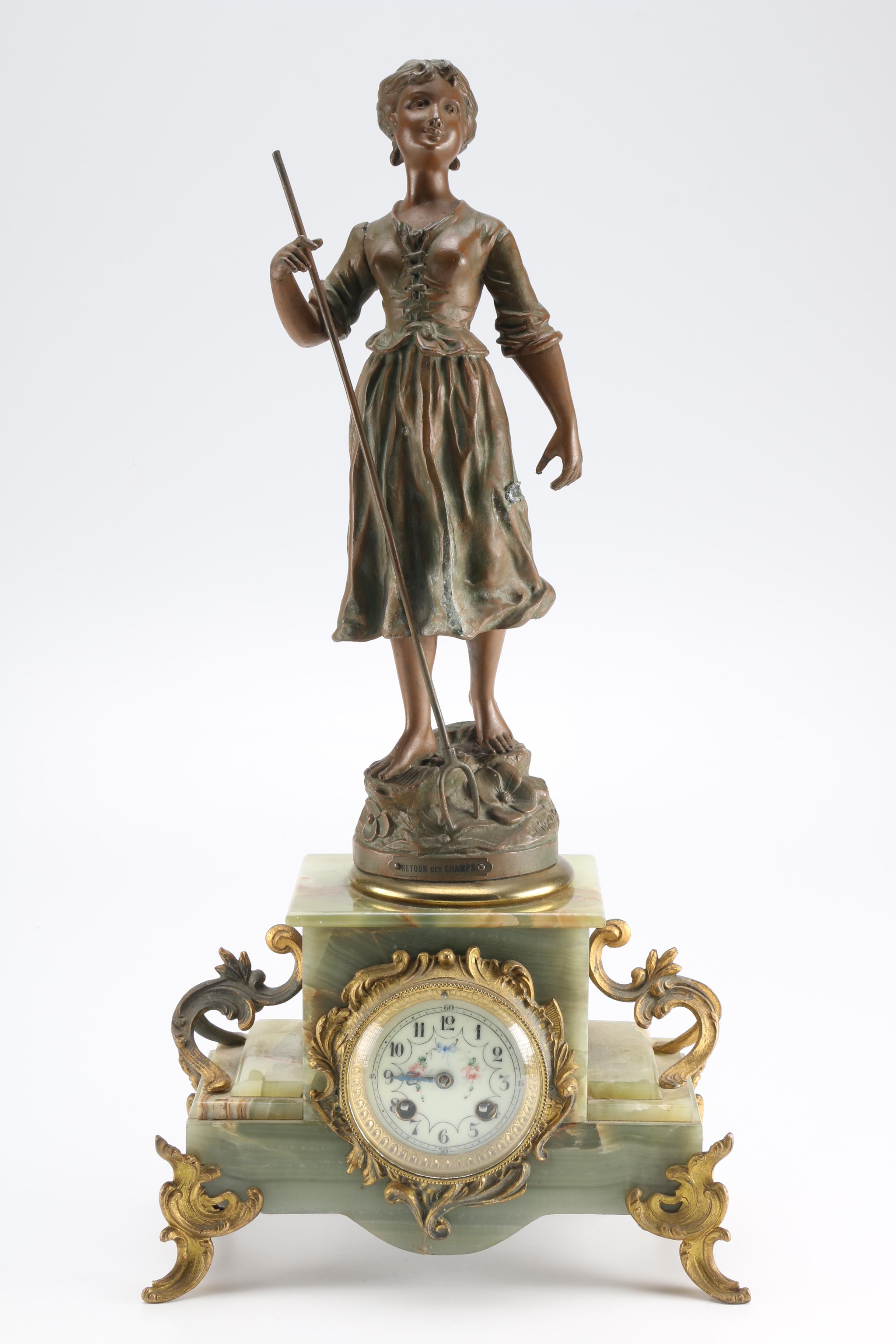 Bronze and Onyx Clock