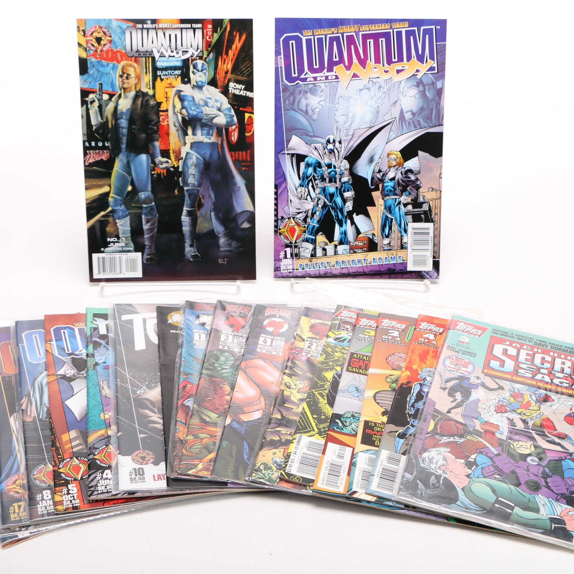 Acclaim, Malibu, and Topps Comic Books Including "Quantum and Woody"