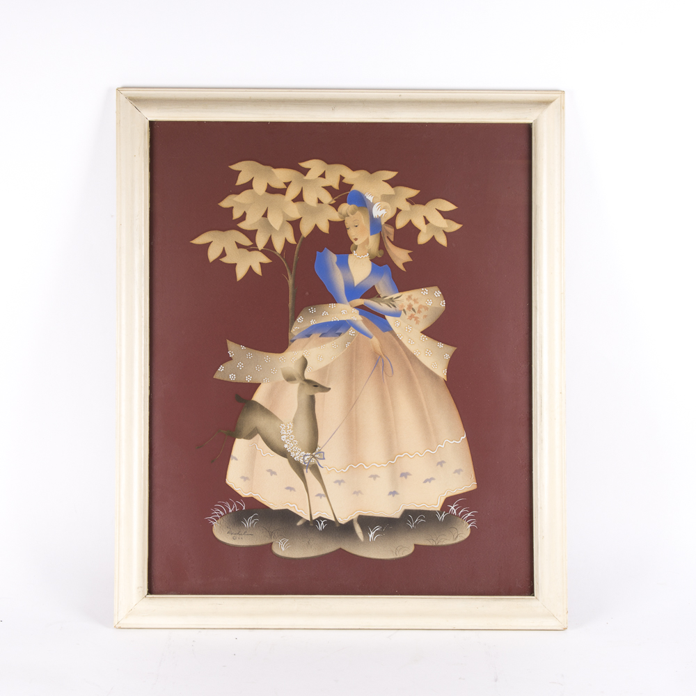 Print of Woman with Deer