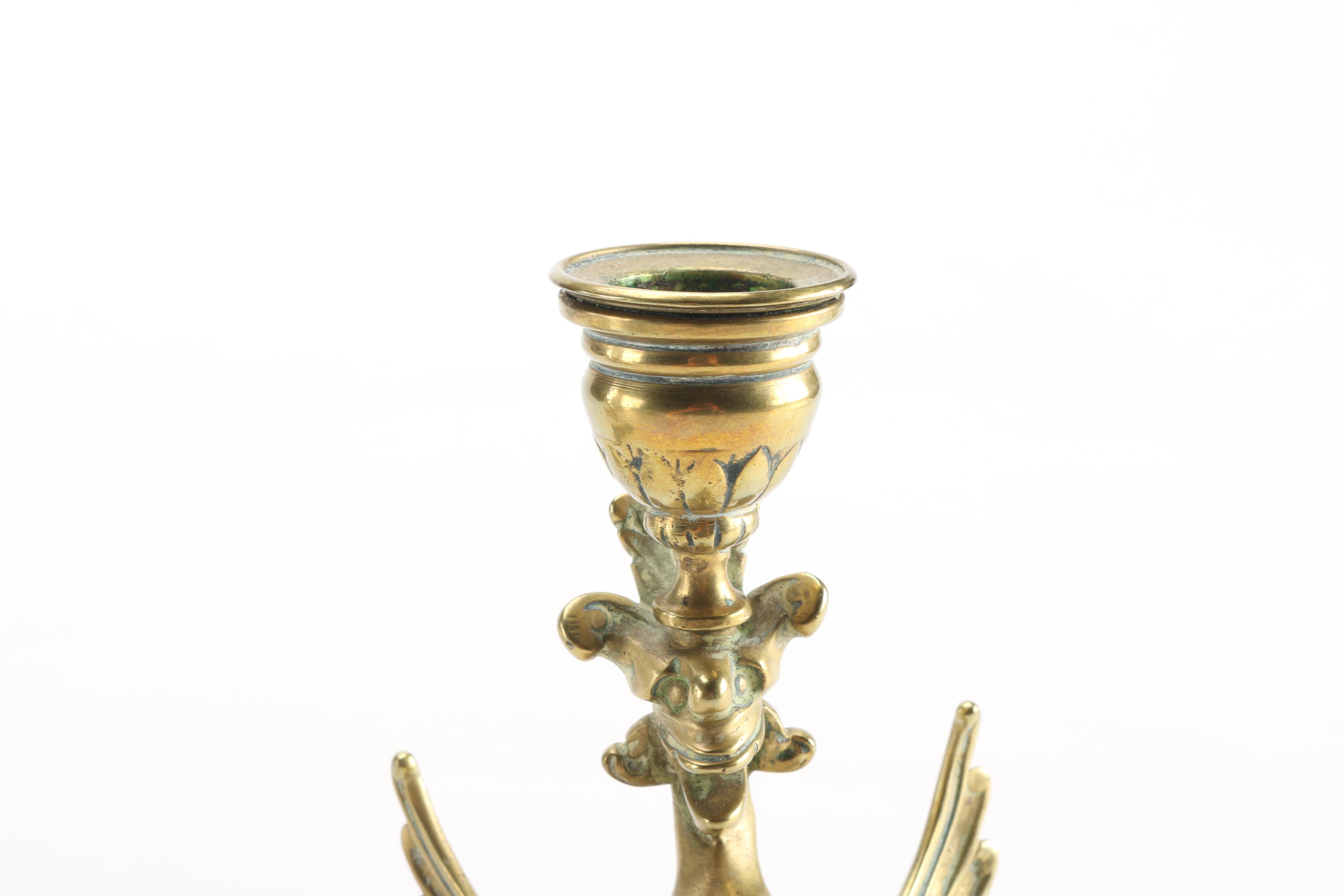 Chinese Vase, Bowl and Brass Candlesticks