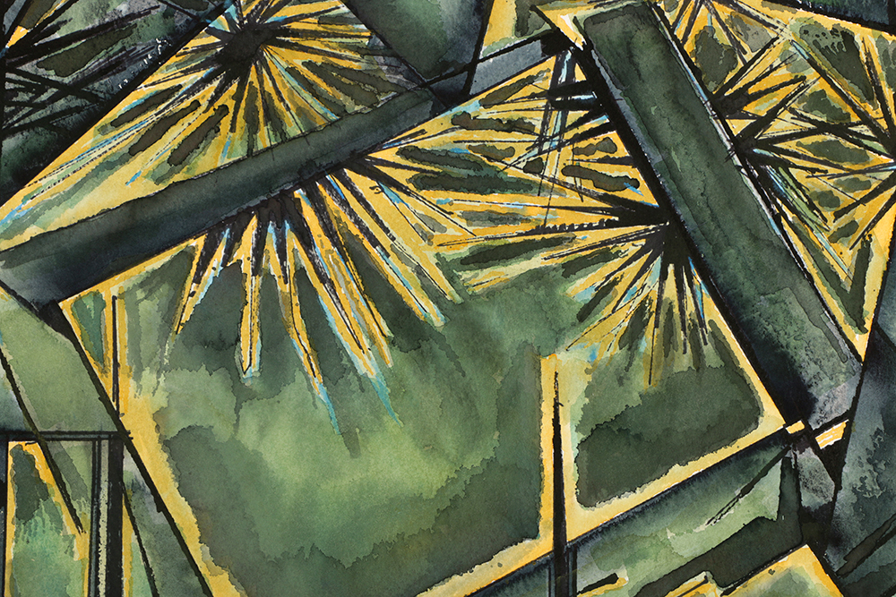 Ricardo Morin Ink and Watercolor Painting on Paper